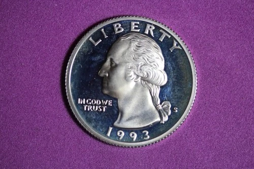 ESTATE FIND 1993 S PROOF SILVER WASHINGTON QUARTER #K58760
