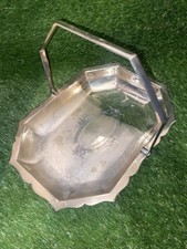 Vintage Silver Plated Fruit Basket With Handle, Silver Plated , Art Deco EPNS