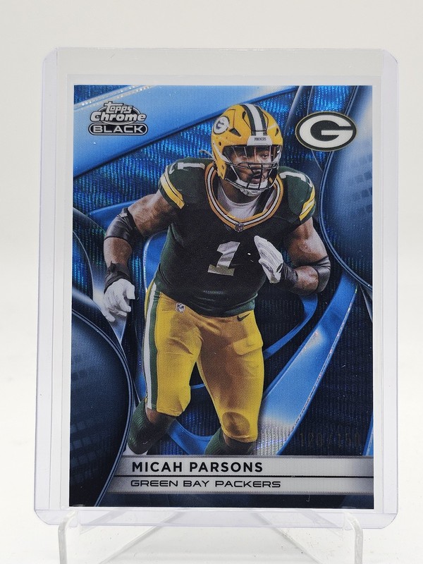 MICAH PARSONS 2025 TOPPS CHROME BLACK BLUE WAVE REFRACTOR /150 #31 PACKERS Q7485