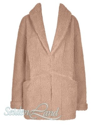 Flauschige Plüschjacke kurzer Hausmantel Coat Robe beige von Triumph
