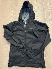 Columbia Black Hooded Rain Jacket Full Zip Size M 10/12 Boys Unisex