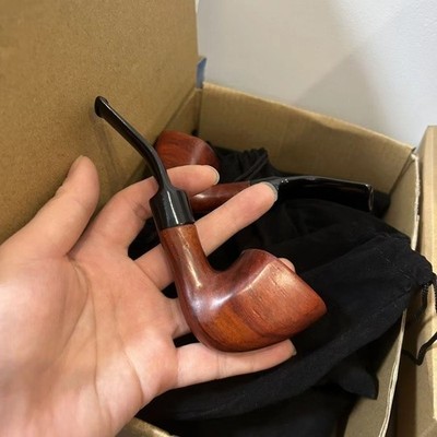 Rosewood Bent  Pipe Wood Handmade Filter  Pipe for Men 1pc