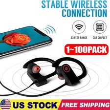 Waterproof Bluetooth 5.0 Stereo Sport Wireless Headphones in Ear Headset lot USA