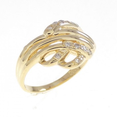 Authentic K18YG Diamond Ring 0.08CT #230-000-243-3089