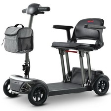 Metro Mobility AIR TRAVELLER Foldable 4-Wheeled Scooter, Armrests, Black