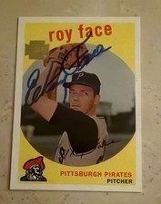 ELROY FACE autograph baseball card 2002 Topps Archives #64 signed Pirates auto