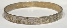 Vintage Alpaca Mexico Silver Tone Bangle Bracelet