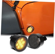Turn Signal Lights Smoked Lens Compatible with 2007-2018 JK JKU Unlimited