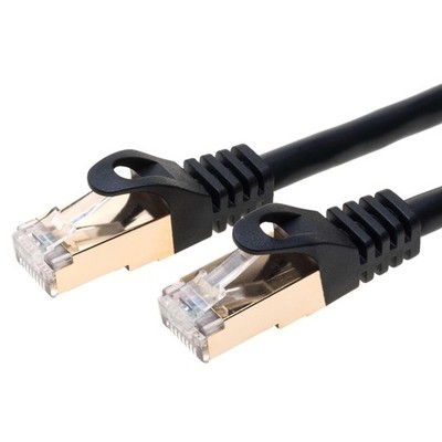 CAT7 PATCH CORD U/FTP Cable GOLD PLATED 6FT-75FT Multi Pack LOT Black