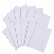 Handkerchiefs for Men Soft Pure White Cotton Hanky 6pc