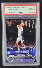 2024-25 Cooper Flagg Bowman U University Now #1 Rookie RC Duke PSA 10 GEM MINT