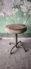 Vintage industrial stool metal factory chair adjustable height swivel old retro