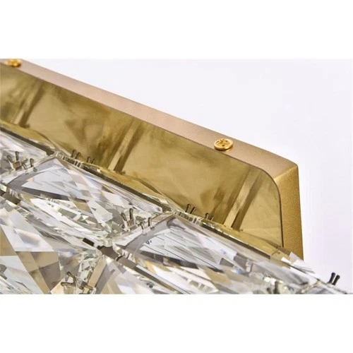 Elegant Lighting Valetta 18" Metal and Crystal LED Linear Wall Sconce in Gold - Picture 5 of 8