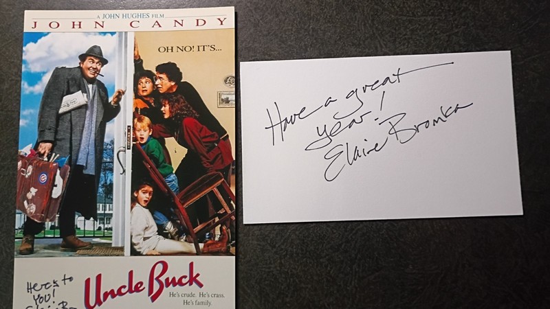 ELAINE BROMKA  Hand Signed Autograph 4X6 PHOTO  & CARD - Actress - UNCLE BUCK 