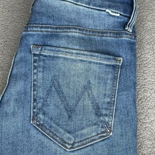 Mother High Waisted Looker Jeans Womens 26 Hey Sun Ankle Fray Skinny Stretch
