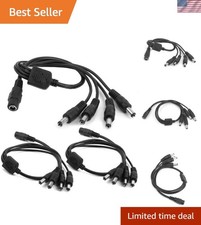 3-Pack DC 1 Female to 4 Male Power Splitter for CCTV  LED Light - Fast Charging