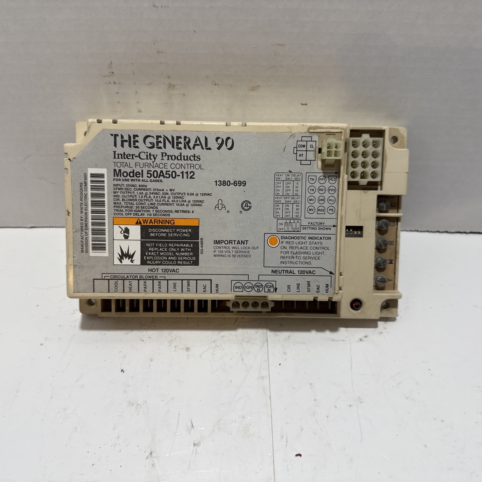 50A50-112 Gas furnace circuit control board White-rodgers yo
