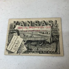 C.B. & Q Railroad Dodge City & Return KANSAS! Advertising Card Vintage 1890s?