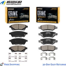 Front and Rear Ceramic Brake Pad Kit with Har...
