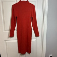 Grecerelle Terracotta Chic Long Sleeve Sweater Dress