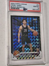2/2!! 2023-24 Topps Chrome BLACK GEOMETRIC Colby Jones Rookie #91 Kings PSA 10!