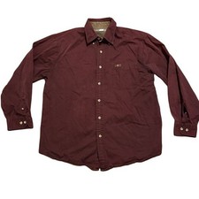 Carhartt Burgundy Maroon Casual Button Down Shirt Size L Vintage Work Casual