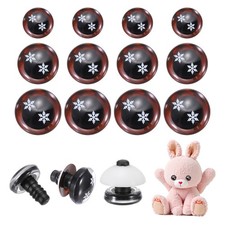 12/16/18mm Glitter Safety Eyes Snowflake, 30Pcs Doll Crocheting Eyes Brown