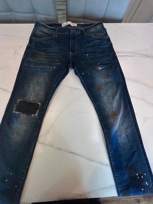 Spark Men's Premium Denim Studio Collection Jeans 34x32 Distressed Paint Splatte