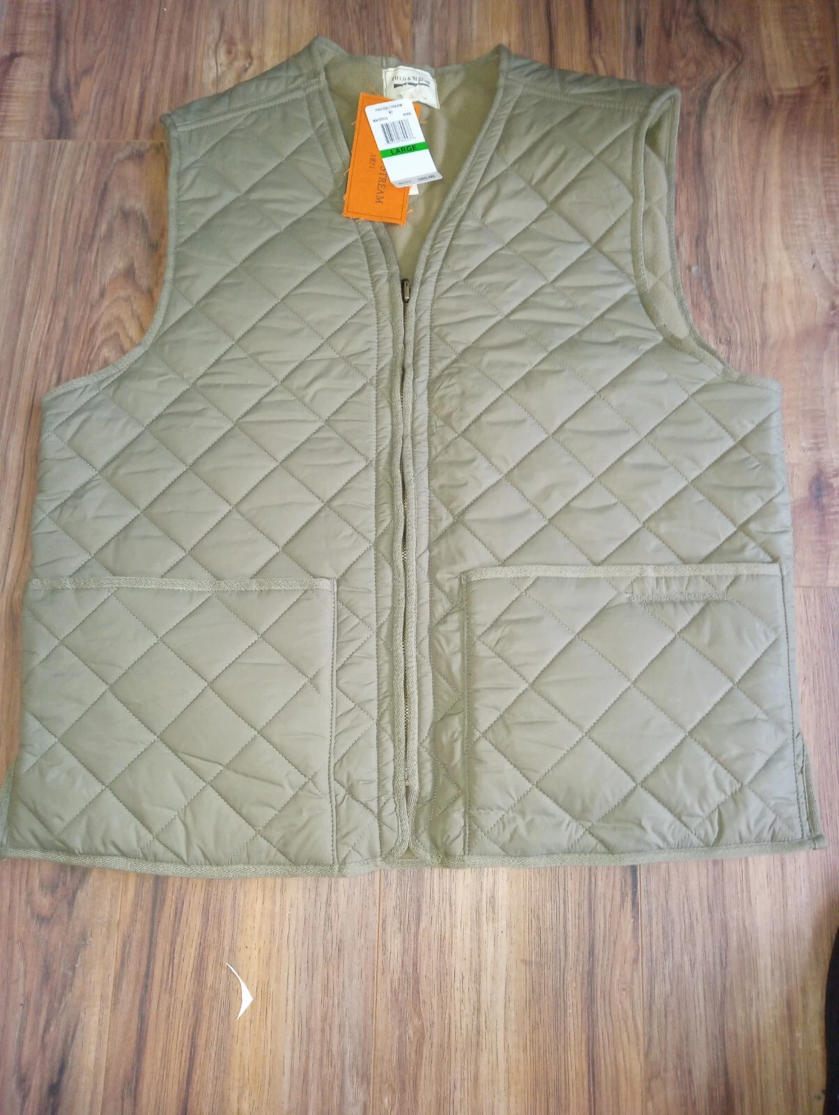 Field & Stream Jacket Mens L Full Zip Quilted Vest Plaid Reversible Hunting NWT
