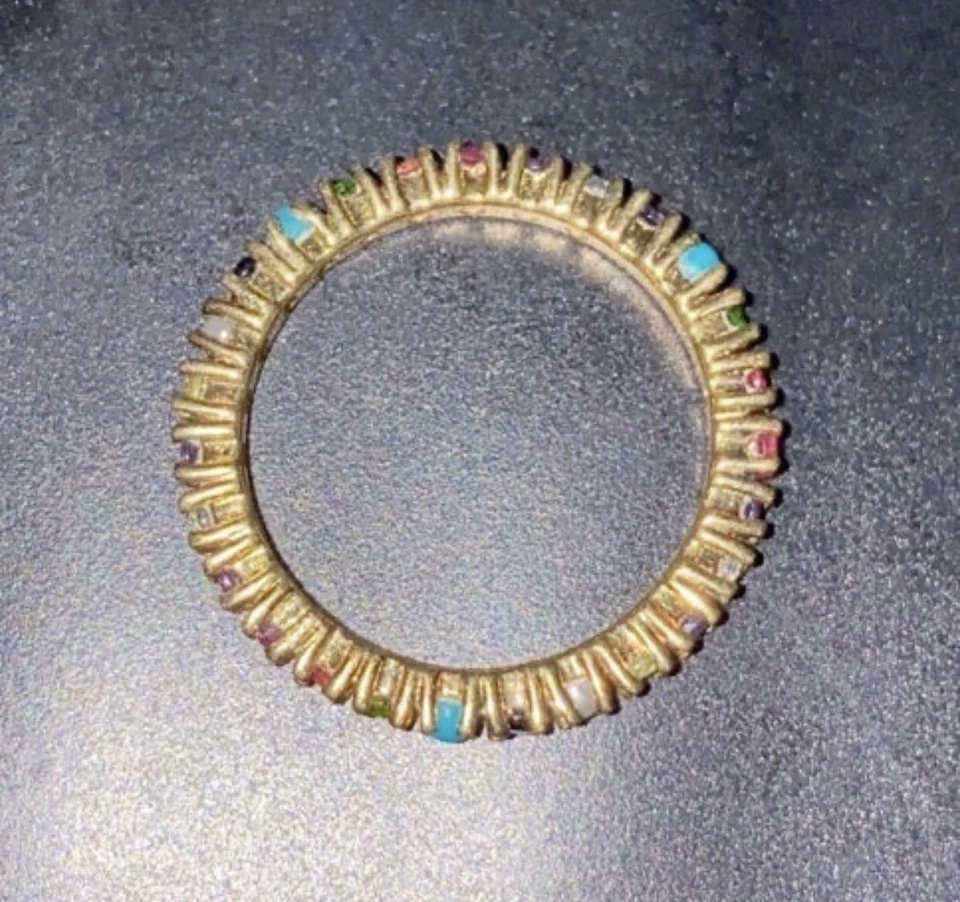 Gold-Filled Multi-Color Band Ring CZ 925k Sterling silver Stamped ring jewelry - Image 2 of 4