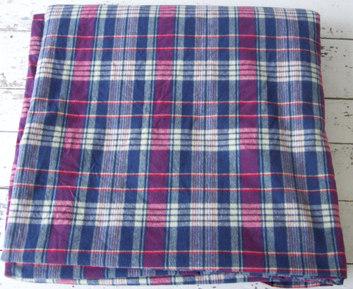 Eddie Bauer Queen Flannel Duvet Cover~Navy/Maroon/White Plaid~Thick+Soft Cotton