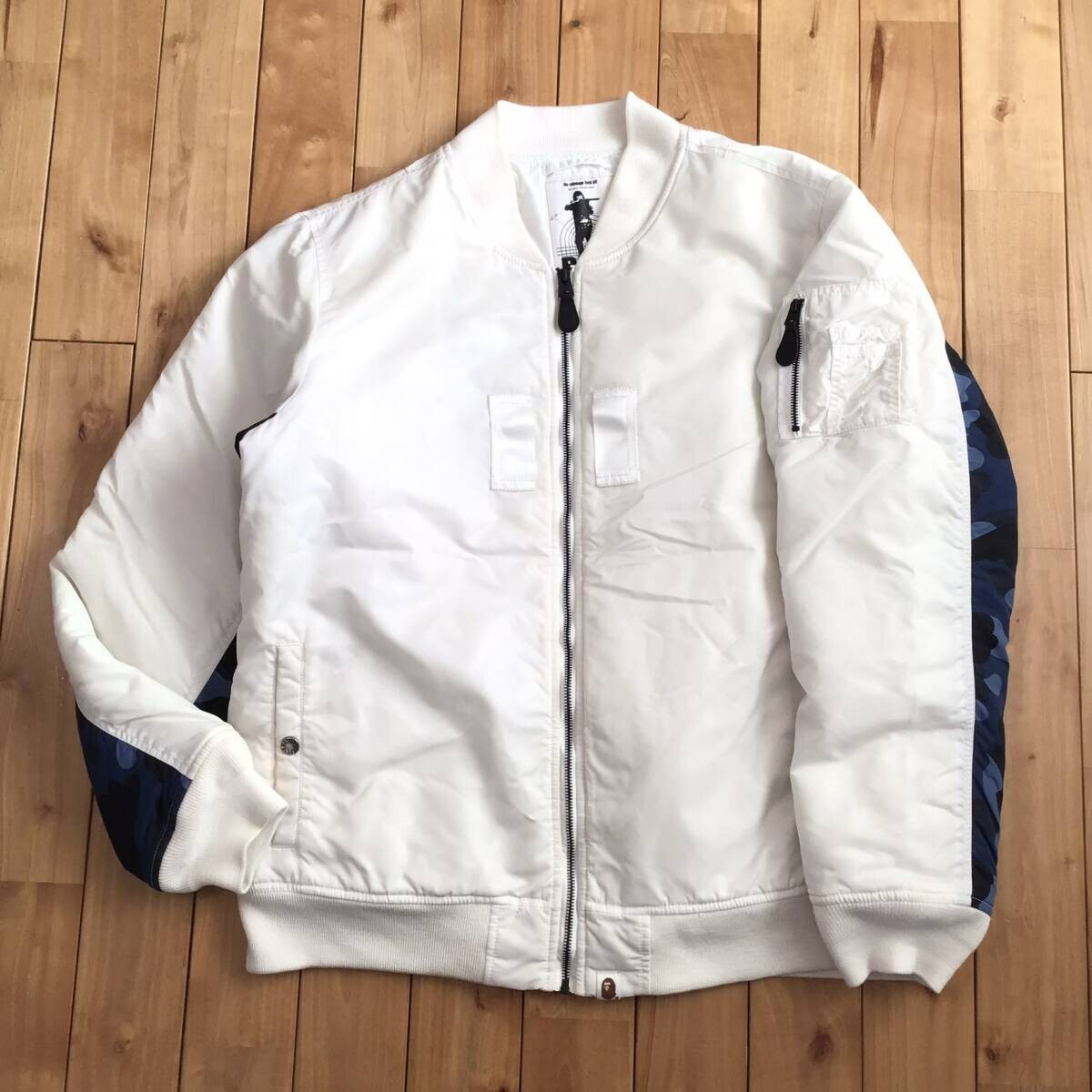 BAPE® HUNTING MA-1 BAPE HUNTING MA-1 Bomber Jacket Blue camo A Bathing Ape Size 2XL