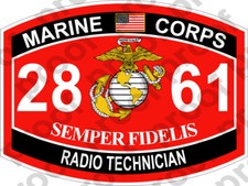 STICKER USMC MOS 2861 RADIO TECHNICIAN ooo USMC Lisc No 20187