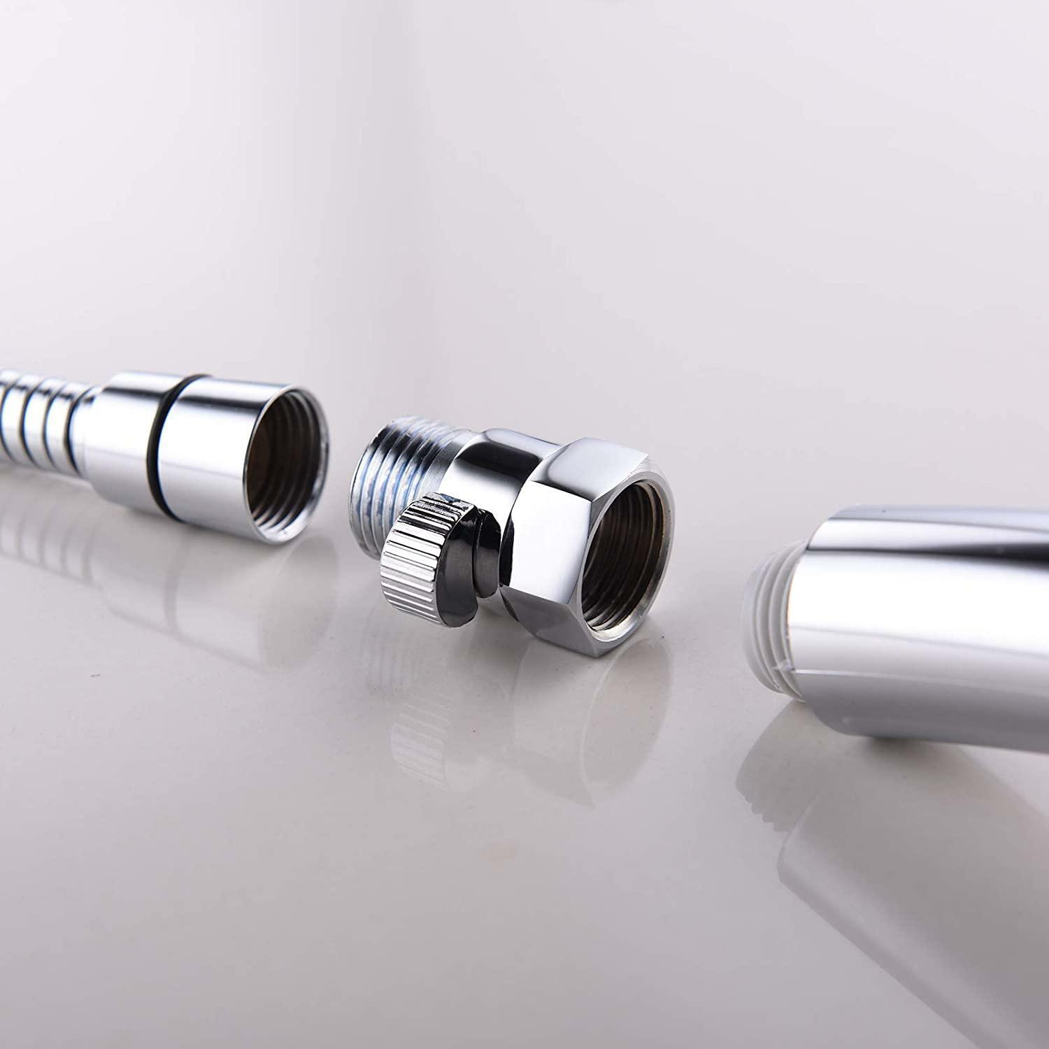 Shower On Off Valve Brass Shower Head Hose Adapter Faucet Diverter