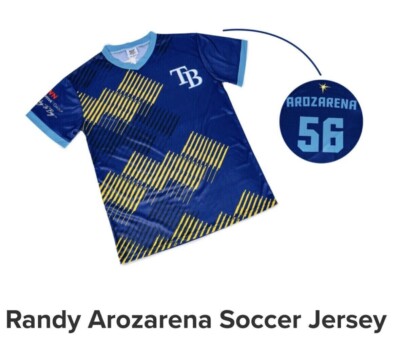 RANDY AROZARENA Soccer Jersey Tampa Bay Rays SGA 6/24/23 Size MEDIUM