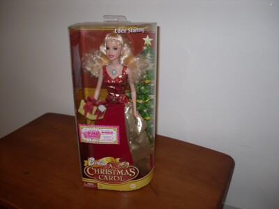 Barbie in A Christmas Carol as Eden Starling Doll Red Dress 2008 Mattel