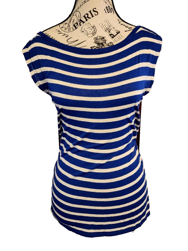 JOE FRESH blue stripped sleeveless blouse- size XS