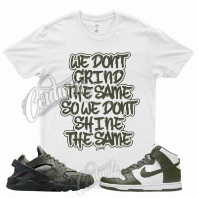 White GRIND T Shirt for N Dunk High Cargo Khaki Huarache Cordura Force 1 90