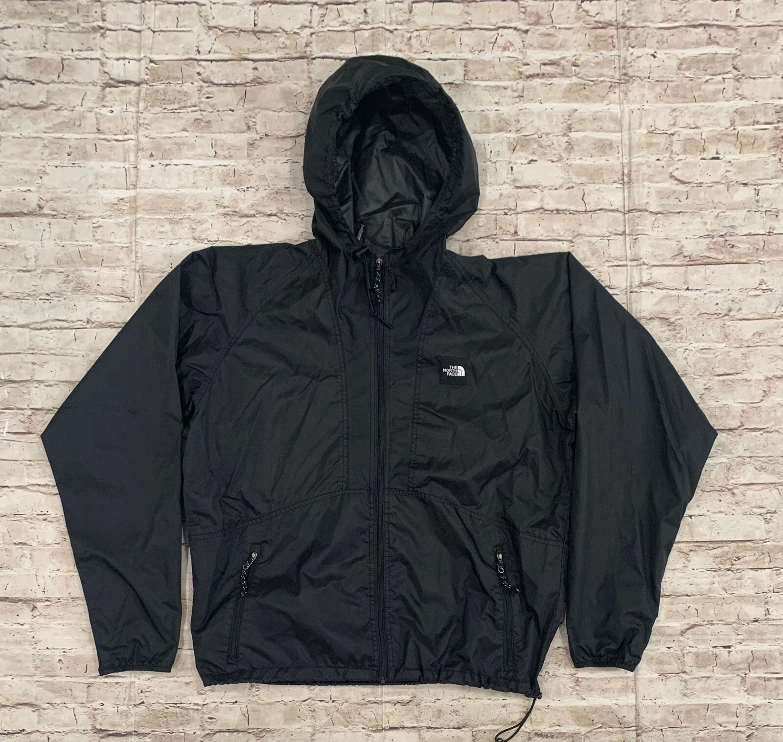 The north face full zip All Black windbreaker jacket
