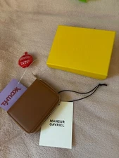 Mansur Gavriel Compact Zip Tan Wallet