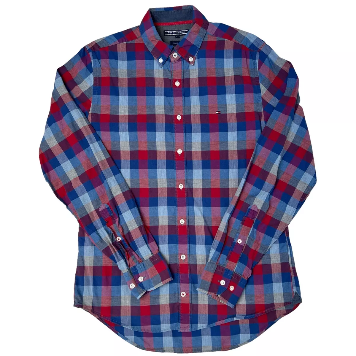 Tommy hilfiger hotsell men's plaid shirt