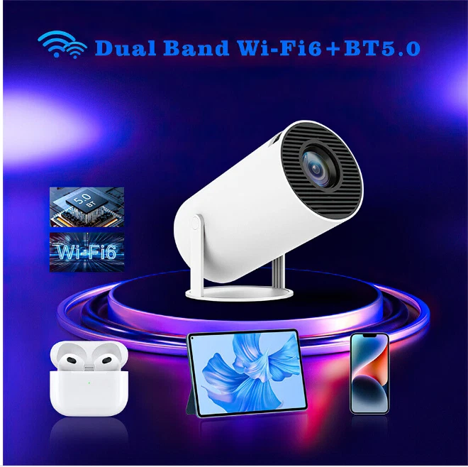 5G 4K Projector Smart HD LED WiFi Bluetooth HDMI USB Office Home Theater Android - Image 4 of 4