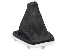 PER ALFA ROMEO GIULIETTA 2010-2017 CUFFIA LEVA CAMBIO PELLE e CUCITURE NERE