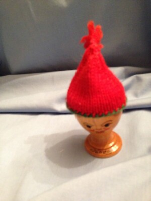 Eggcup vintage hat Vintage Egg Cup and Attached Saucer Marked Italy Clown Face  main image 2