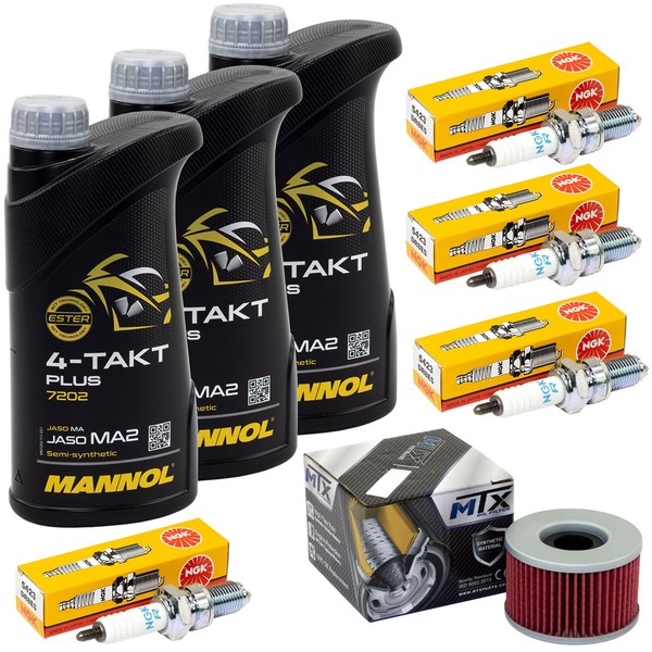 Inspektion Set ÖL 3L FüR Honda CBX 550 F F2 PC04 1982-1984 ÖLfilter ZüNdkerzen-image