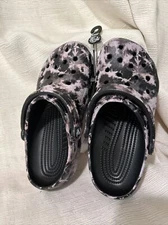 Crocs Black/Bleach Tie-Dye Marbled Adult Unisex Clog Shoes Men(5)Women(7)Shoe