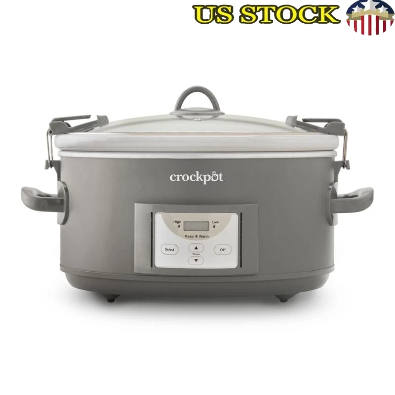 Programmable Slow Cooker 7Qt Cook Carry Locking Lid Digital Display Auto Warm