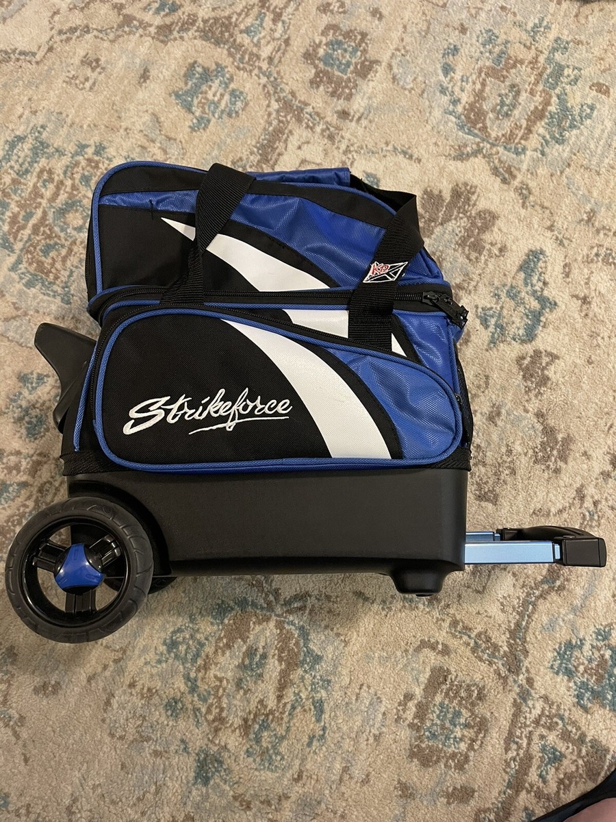 Strikeforce Blue/Black KRX ball bowling bag w/wheels lightly used