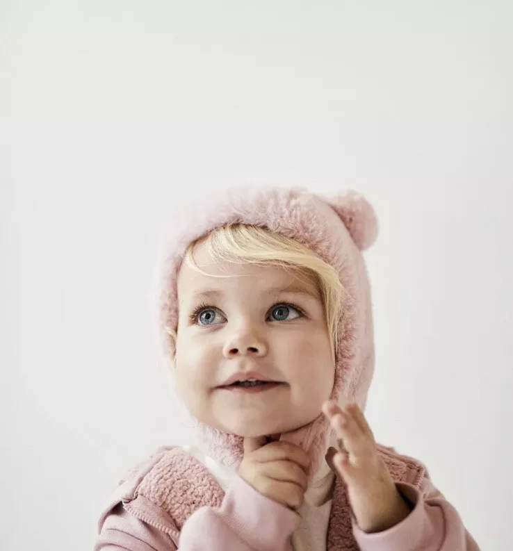 Zara Mini Baby / Toddler Girls Size 1-3 Years Faux Fur Trapper Bear Hat w/Ears