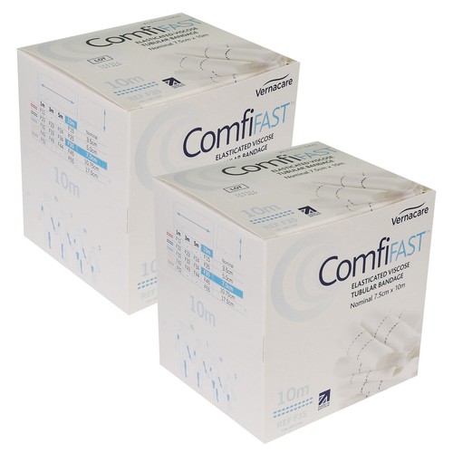 Twin Pack Comfifast Large Blue Line Elasticared Tubular Bandage 7.5cm x